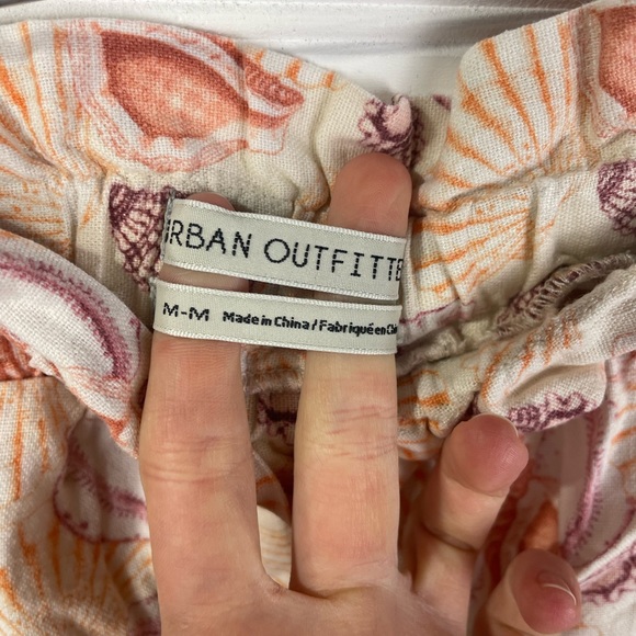 Urban Outfitters Seashell Pattern Linen Slouchy High-Waisted Shorts M Juniors - Picture 6 of 11